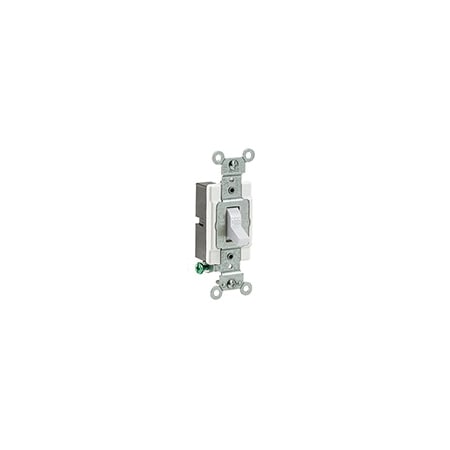 Leviton Wall Switch, 1-Pole, Side, 120/277V, 20A, Wht CS120-2W